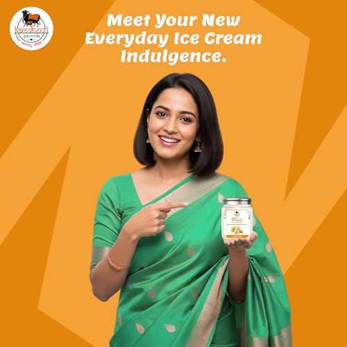 Image of Kamdhenu Gauveda Mango Ice Cream Mix Powder 150g - Instant Homemade Mango Ice Cream Premix | No Machine Needed | Eggless & 100% Vegetarian | Makes 500ml+ Mango Kulfi, Milkshake & Frozen Dessert