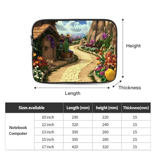Fairytale Village Path Laptop Sleeve Case 13 Inch Suitable for Notebook Computer Tablet Traveling Carrying Simple Case4