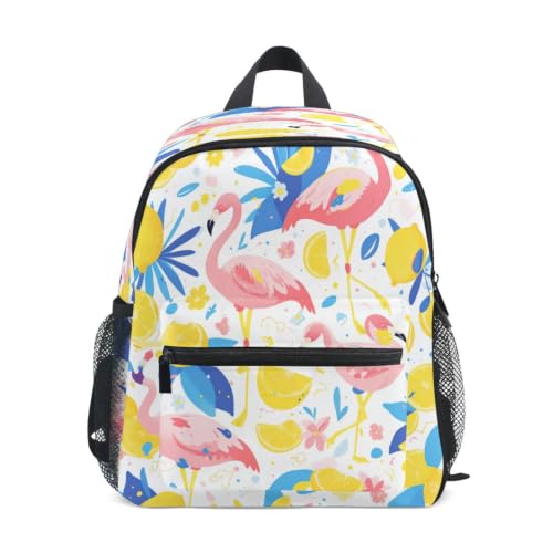 Sac à dos enfant flamants roses et citrons pour l'école maternelle et le premier cartable