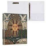 ALAZA Hipster Bird Sun Sheep 3 Ring Binder Holds of 200 Sheets Fits Letter Sized Paper D-Ring Organizer for School Home Work Office Supplies 2 Pack