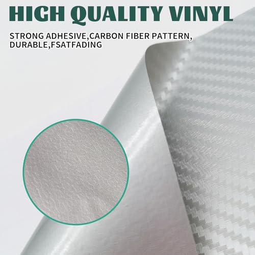 Image of Compatible with Carbon Fiber Vinyl Wrap 11.8 inch x 4 inch Chevy Bowtie Emblem Wrap Kit with Spatula and Cutter 3 Pcs Universal Logo Overlay Silver