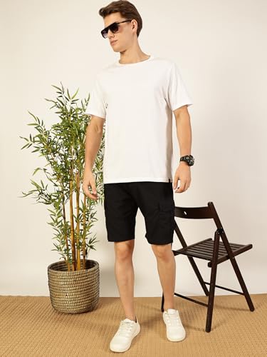 Image of Thomas Scott Men's | Regular Fit | 100% Cotton | Solid | Breathable Lightweight | 6-Pocket Cargo Shorts | Cricket Club Collection