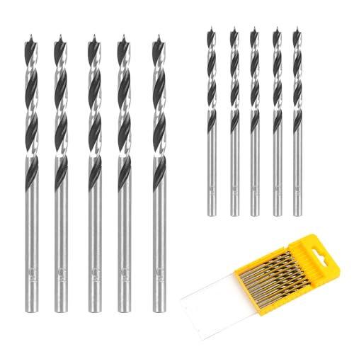 Juego de brocas de madera de 3 mm, 10 unidades, brocas largas para carpintería profesional para madera blanda y madera dura