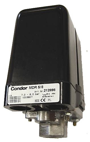 Condor Druckschalter MDR-5, 2-Position, Schwarz, Druckknopf, AUF-NEIN-EIN