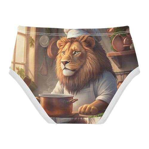 Lion Chefs Funny Cute Cute Panties Girl Toddler Underwear Custom Cotton Fun Underpants Briefs 2t2