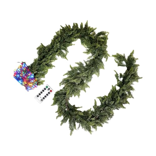Guirlande de Noël cèdre artificiel 2,5m lumineuse télécommandée - 2
