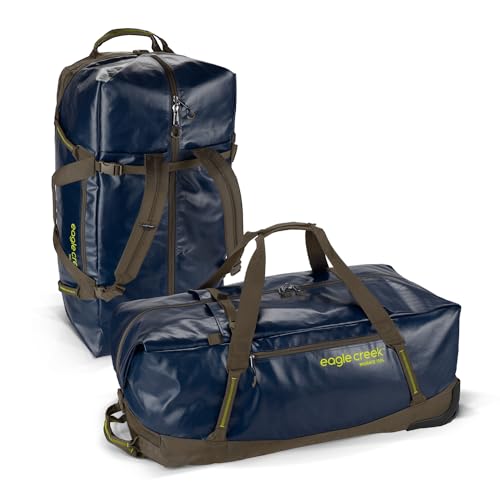 Eagle Creek Migrate 110L Wheeled Duffel Bag – Durable, Weather-Resistant Travel Duffel with Smooth Wheels - Multiple Carry Options for Easy Transport - Rush Blue