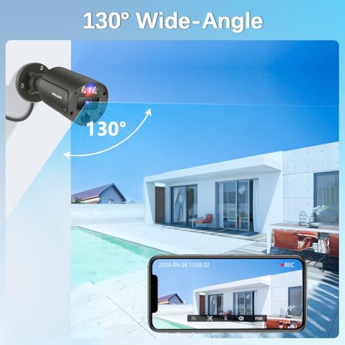 Image of 【2-Way Audio & 4K Ultra HD】 Outdoor Wired Security Camera System, Wired Cameras for Home Security, POE Video Surveillance Systems