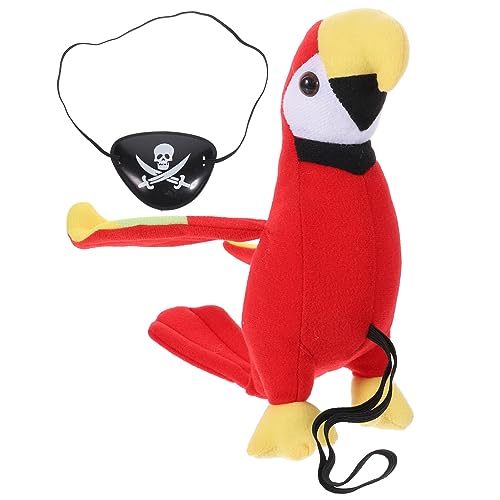 Amosfun Pappagallo Peluche Sulla Spalla Patch Per Gli Occhi Di Pirata Accessorio Costume Di Halloween Pirata Per Bambini Pappagallo Animale Peluche Giocattolo Halloween Cosplay