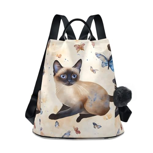 Sac à dos femme imprimé chat et papillon pour exprimer votre douceur