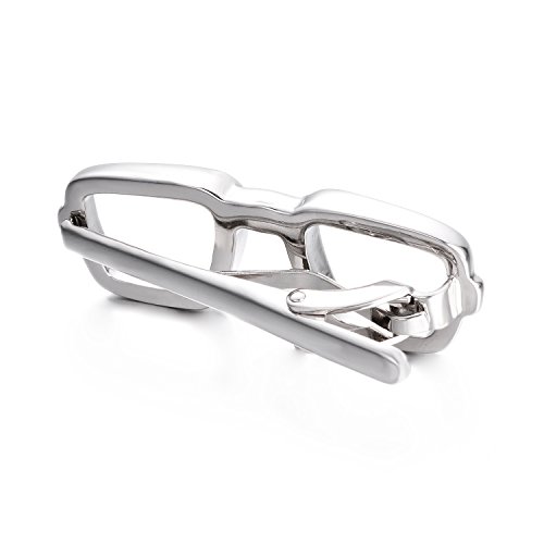 Yoursfs Unique Tie Clips For Men Skinny Square Thick Eyeglasses Tie Clip Bar Novelty Fun Halloween Casual Best Gifts For Men #TOP3
