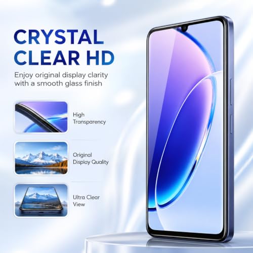Image of FIRST MART Tempered Glass for Vivo T5 Lite, 9H Full-Glue Screen Protector, 3D Edge-to-Edge, HD Clear, Oleophobic, Case-Friendly, Black, Pack of 1