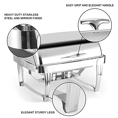 Chauffe-plats buffet 9L à couvercle rétractable pour un maintien thermique optimal