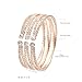Ecesha Bling Nulti-layer Bridal Crystal Rhinestone Cuff Bracelet Adjustable Bangle for Women Jewelry Gift Wedding Formal Prom Party (6 Rows & Gold Plated, Suitable for 6.5-7.5