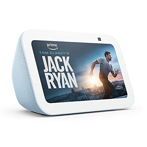 Certified Refurbished Echo Show 5 (3rd generation) I Smart display and alarm clock with clearer sound I Cloud blue