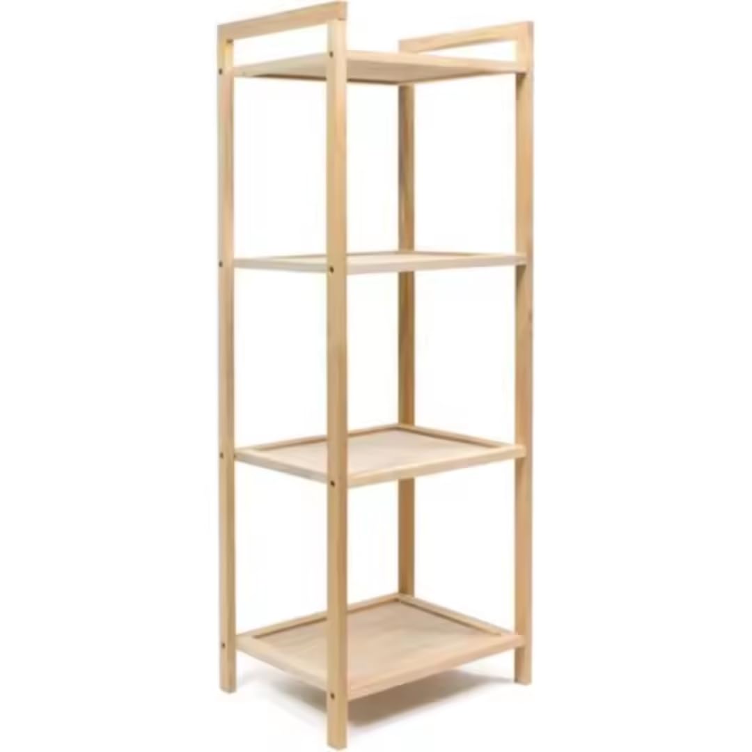 Nakloe - Estanteria Madera - Estanteria baño - Estanteria Multiusos - Estante Madera - Ideal para Libros, Plantas o Accesorios Decorativos - Facil Montaje (estanteria 4 baldas 98 cm)