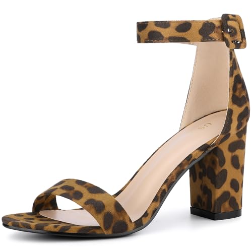 Image of Allegra K Women's Open Toe Chunky High Heel Buckle Ankle Strap Sandals