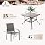 HERA'S HOUSE 5 Piece Patio Dining Set, 4 x Brown Textilene Dining Chair and 37" Square Wood-Like Dining Table with Umbrella Hole, Outdoor Table and Chairs Set for Lawn Garden Backyard Deck