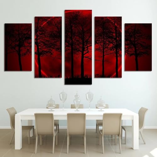 Tableau decoration murale salon foret mystique design geant avec cadre
