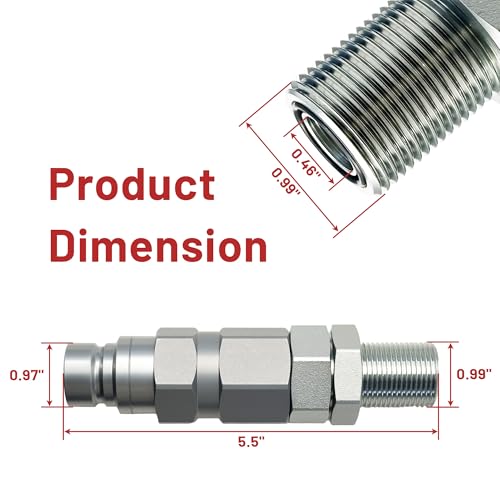 Image of Replacement for CAT193-8334 Male Hydraulic Quick Coupler,Flat Face Replacement for Caterpillar 416F, 420F, 430F; 906H 907H,247, 247B, 267,Fit for Skid Steer 216, 228, 236, 236B, 242B, 248
