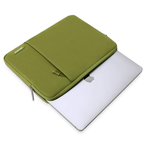 Image of MOSISO Laptop Case 14 inch, 14 inch Laptop Sleeve Compatible with HP Lenovo Dell ASUS Acer, HP Stream, Dell Latitude, Lenovo IdeaPad, Polyester Vertical Computer Sleeve Bag with Pocket, Chartreuse