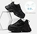 LUCKY STEP Women's Glitter Chunky Sneakers Breathable Mesh Dad Sneakers Fashion Casual Sparkly Bling Walking Shoes(9 M US Black)