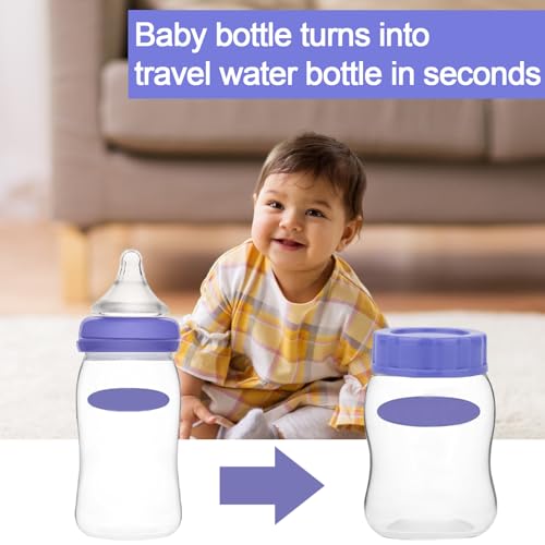 4 Stück Babyflaschenverschlüsse, Kompatibel mit Pigeon und Lansinoh Flaschen Auslaufsichere Ersatzdeckel für Reise und Aufbewahrung (Lila)