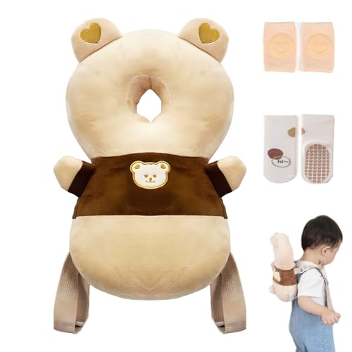 Image of WKC Baby Head Protector Backpack with Knee Pads & Non-Slip Socks, Toddler Safety for Crawling & Walking (Style 16)