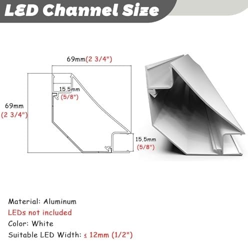 Aluminiowa listwa koronowa do montażu powierzchniowego z kanałem oświetleniowym LED, elastyczny dyfuzor z taśmą świetlną do dekoracji domu - dostępna w rozmiarach 1 m, 2 m, 3,5 m, 6 m, 10 m