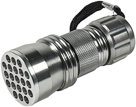 HQRP Professional 21 LED Flashlight Blacklight for Detect Uranium Glass, Depression Glass, Vaseline Glass