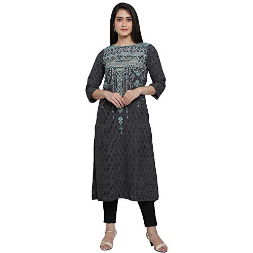 Image of BIBA Women's Cotton Regular Fit Kurta