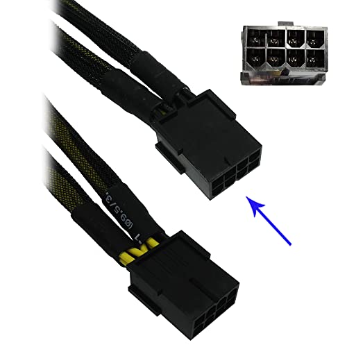 Comeap Gpu Vga Pcie 8 Pin Female To Dual 2X 8 Pin (6+2) Male Pci Express Power Adapter Braided Y-Splitter Extension Cable 9-Inch(23Cm) #TOP1