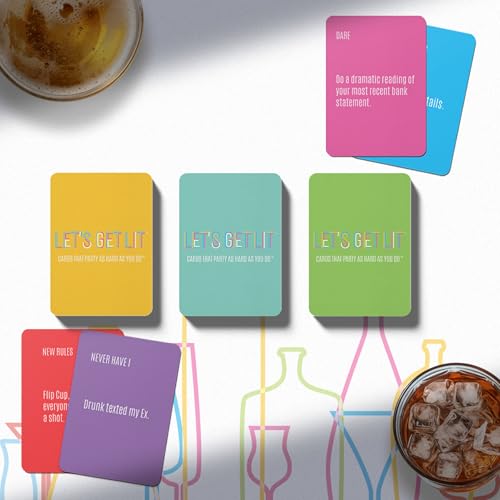 Let's Get Lit Drinking Game for Adults - Includes 8 Mini Drinking Games for Parties, Pregaming and Groups - Ages 21+, 2+ Players, 30 Minute Playtime, Made by Fitz - image 5