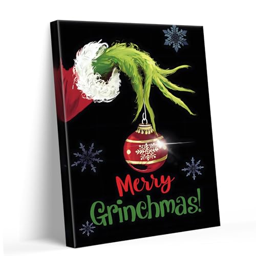 TYPTEK Christmas Bath Wall Art Funny Christmas Canvas Decor Fairy