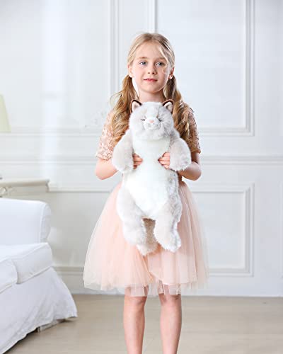 Image of CU-MATE 20 inch Length Adorable Stuffed Animals Cat -Handmade Plush Soft Cat -Present Gift for Boys /Girls (Grey Ragdoll Cat)