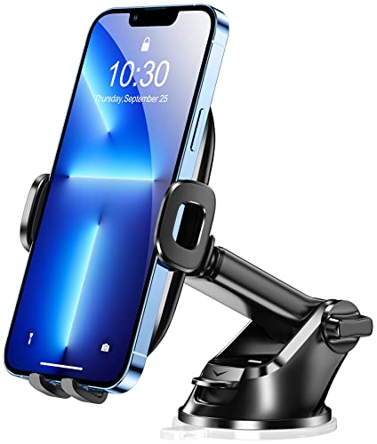 Support Téléphone Voiture Ventouse, Goigrn Porte Téléphone Voiture Réglable pour Tableau de Bord, Déverrouillage à Un Bouton, Socles de Pare-Brise pour Les 4.0-6.8 Pouces Smartphone & GPS Appareils Cover
