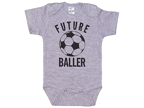 Image of Ebenezer Fire Baby Soccer Outfit/Future Baller/Newborn Futbol Onesie/Unisex Infant Romper