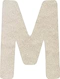 Wooden Letters 3 Inch Unfinished Alphabet M, Paintable Wood Small Letter Blank Nursery Decor, Rawles Font DIY Kids Shape