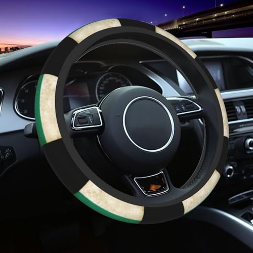 Vintage Bulgaria Bulgarian Flag Car Steering Wheel Covers,Soft Steering Wheel Protector for Women & Men,Universal 15 Inch Auto Car