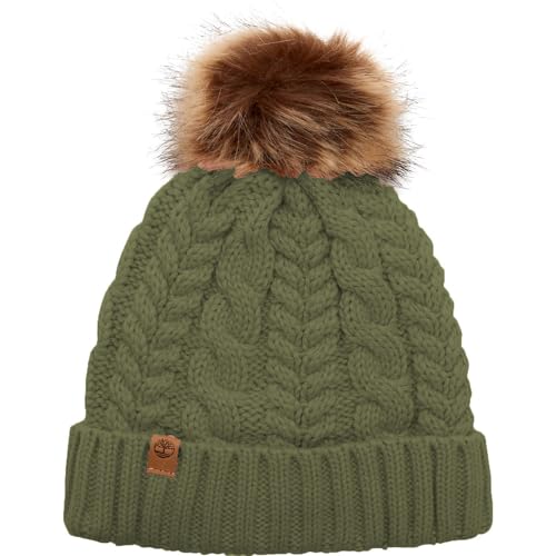 Timberland Gorro feminino de tricô com pompom, Oo (T101128c-a58)/Oo, Tamanho Único