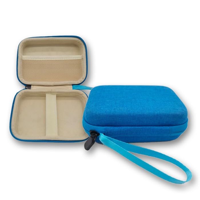 Hard Carrying Case for Handheld Game Consoles - Protective Shell and Accessories Storage Bag for Miyoo mini+ / Mini Plus and RG35XX Plus (Blue)