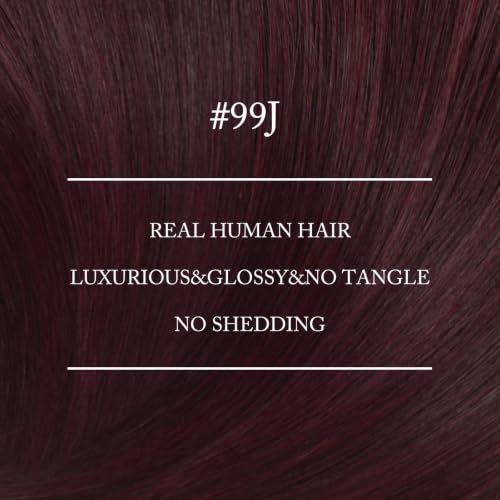 Image of YoungSee Nano Ring Hair Extensions Human Hair Burgundy Nano Bead Hair Extensions Human Hair Wine Red Nanoring Extension 22 Inch for Colored DIY Silky Straight 25 Strands 25g