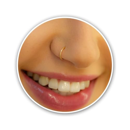 14k Gold Filled Nose Piercing Ring - 18 Gauge Thin Handmade Nose Hoop Gold Filled Snug Nose Hoop Ring -14k Gold Nose Piercing For Women - Cormfortable & Elegant Design - Comes with Gift Packaging