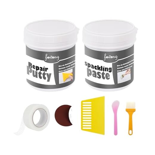 fowong Wall Repair Patch Kit Putty & Paint White, Drywall Patch Repair Kit DIY to Fix Wall Holes and Creak Damage with Putty Knife and Sanding Pad