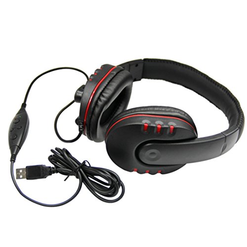 Gaddrt - Auriculares estéreo con cable USB Surround para PC (3,5 mm, con cable, estéreo, para PC, PS3, PS4, PC