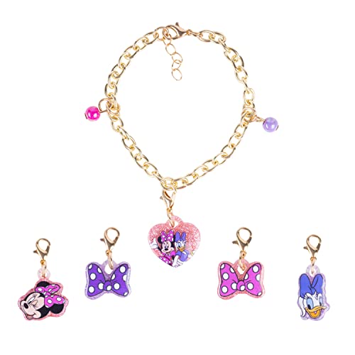 LUV HER Disney Minnie & Daisy Add A Charm Toy Bracelet and Costume Jewelry Box Set with 1 charm bracelet & 5 interchangeable charms - Ages 3+