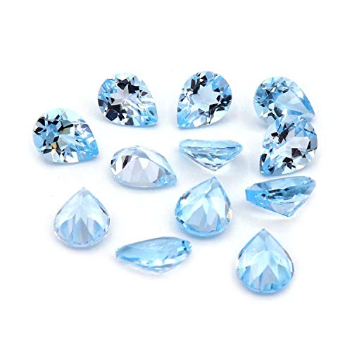 Topaze bleu ciel 5x3mm poire pour créer des bijoux élégants au quotidien