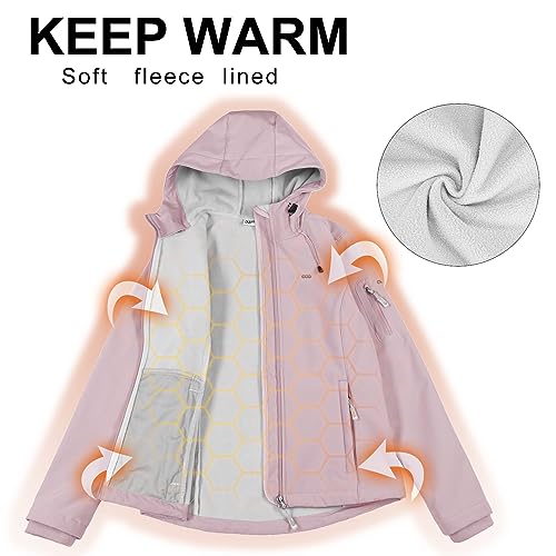 33,000Ft Women'S Softshell Jacket, Fleece Lined Warm Jacket Light Hooded Windproof Coat For Outdoor Hiking thumb #2