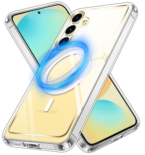 ivoler Clara Funda Magnética para Samsung Galaxy S24 FE 5G (No para Samsung Galaxy S24), Compatible con MagSafe, [Protección Militar] Carcasa Bumper Teléfono Antigolpes Transparente Anti Choques Case