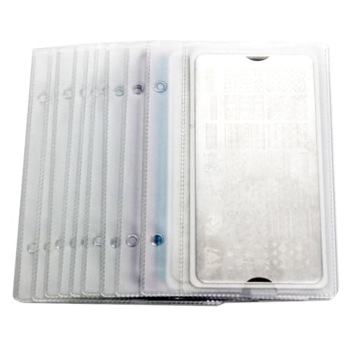 DRDS 20 Pcs Nail Stamping Plates Organizer Case Slots Nial Plates Holder Inner Page Replacement Slots for 6X12Cm Retangel Template(Only Slot Size)
